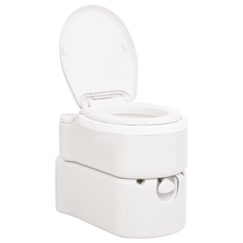 vidaXL Integrated Camping Toilet 24+17 L HDPE and Steel White