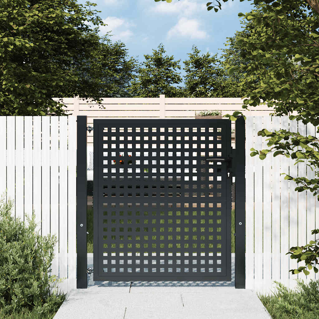 vidaXL Garden Gate Anthracite 100x75 cm Steel