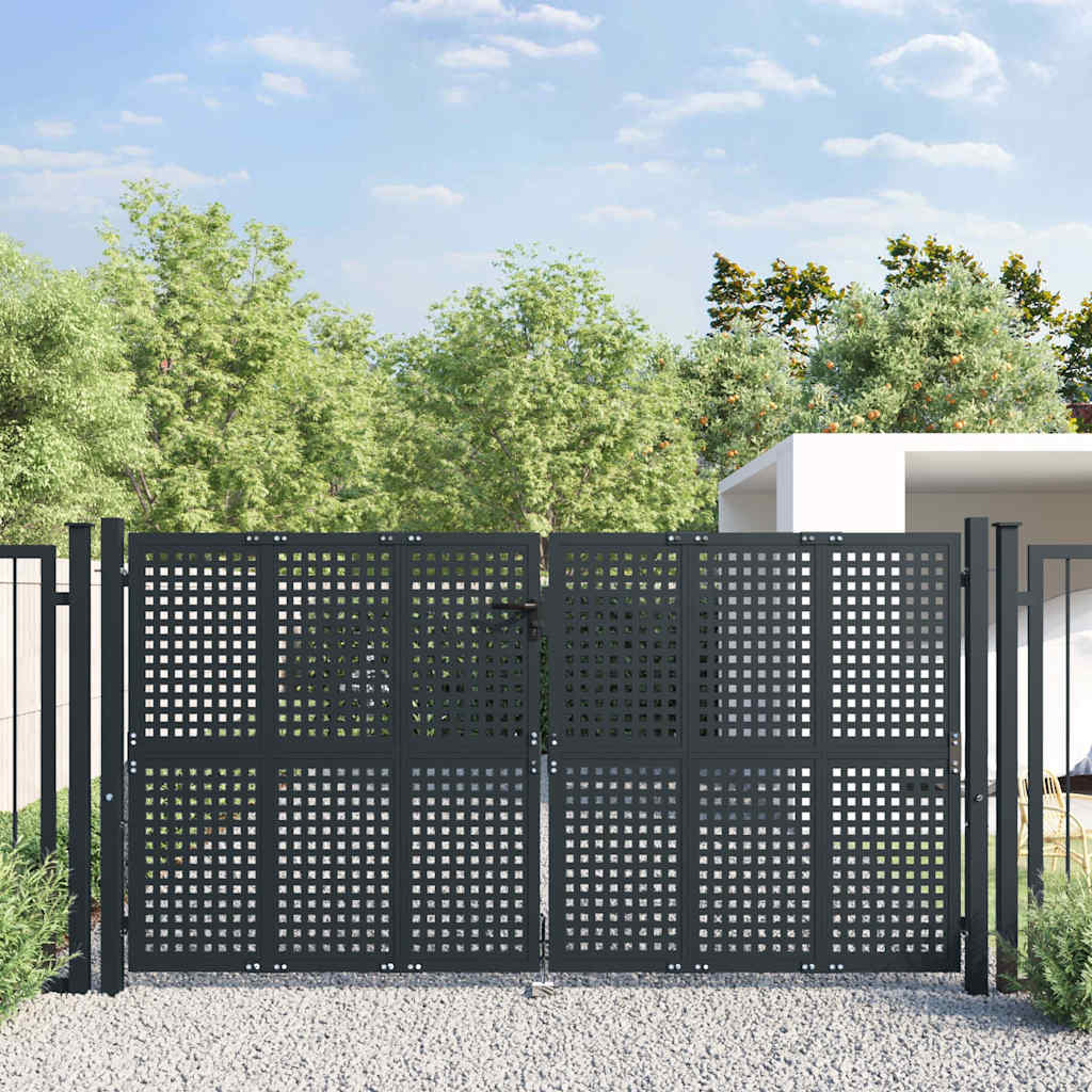 vidaXL Garden Gate Anthracite 100x75 cm Steel