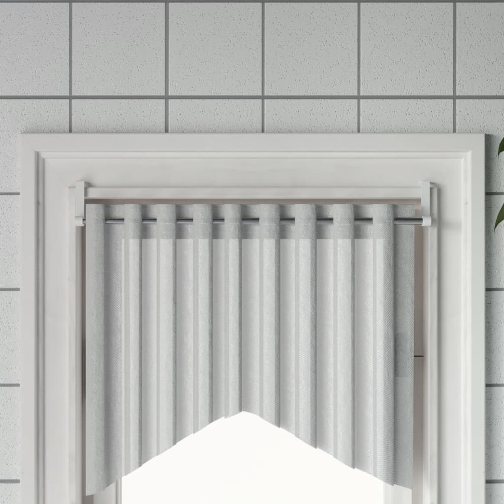 vidaXL Gordijnrails 2 st 40-60 cm aluminium wit en zilverkleurig