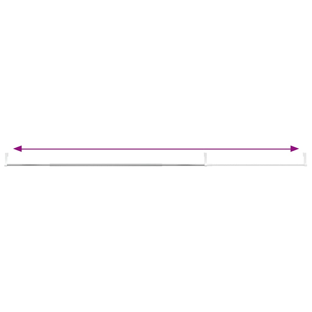 vidaXL Gordijnrails 2 st 40-60 cm aluminium wit en zilverkleurig