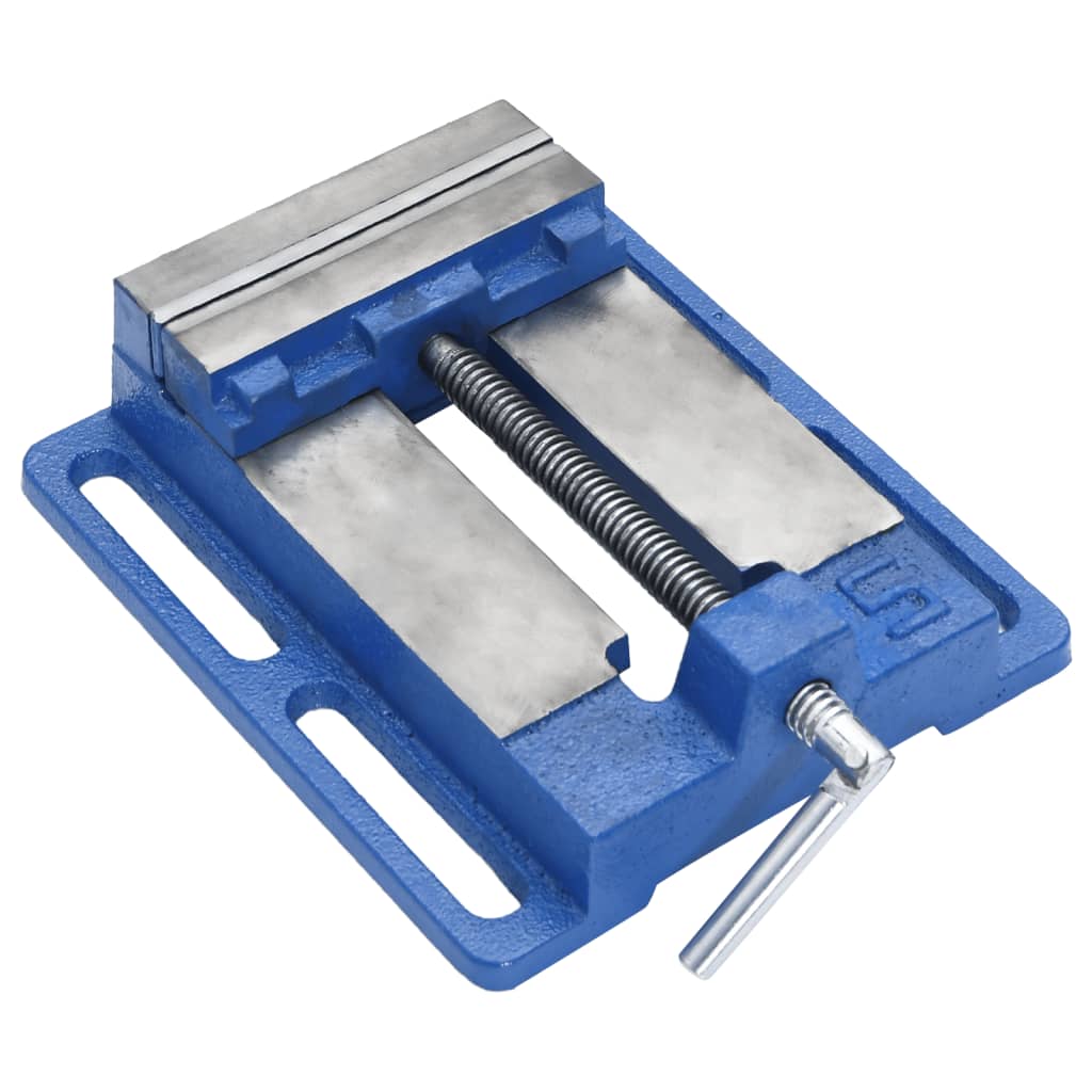 vidaXL Bankschroef voor kolomboormachine 76 mm gietijzer blauw