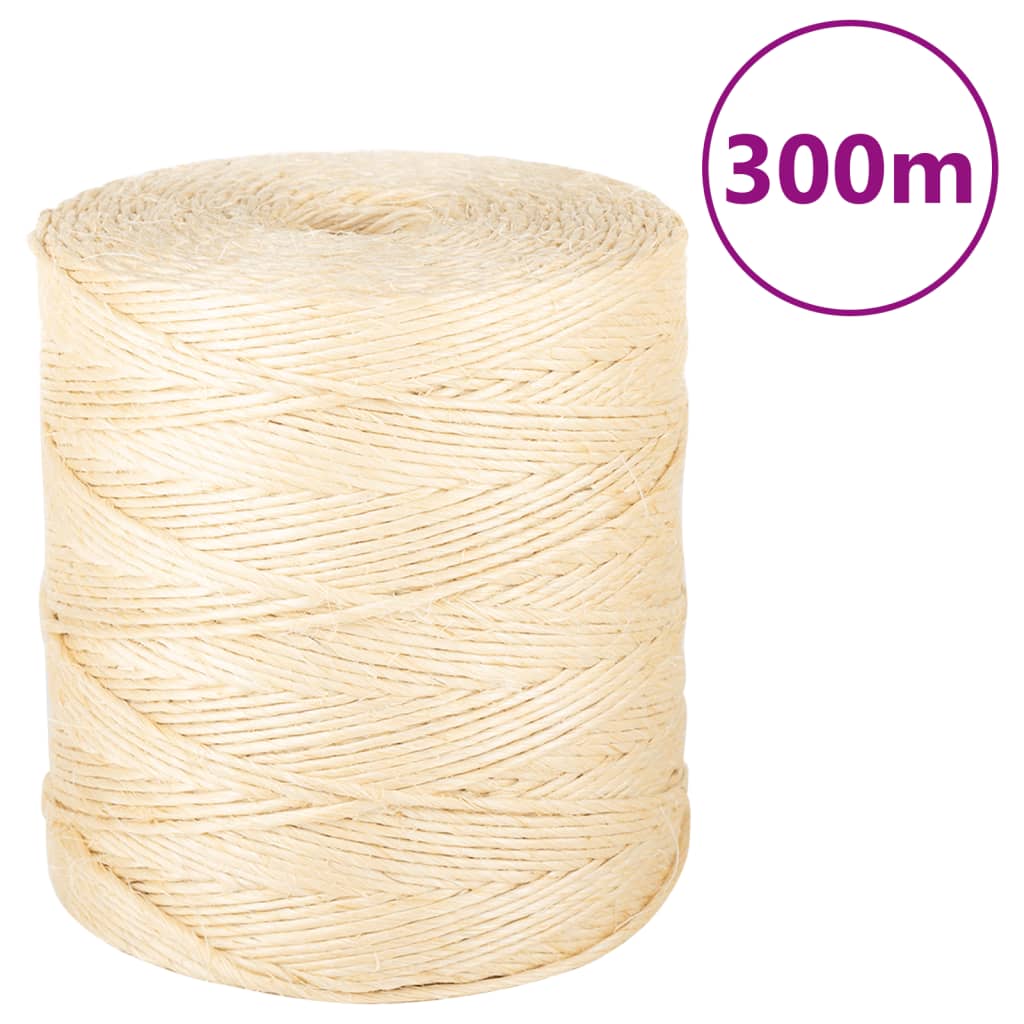 vidaXL Rope 2 mm 300 m 100% sisal