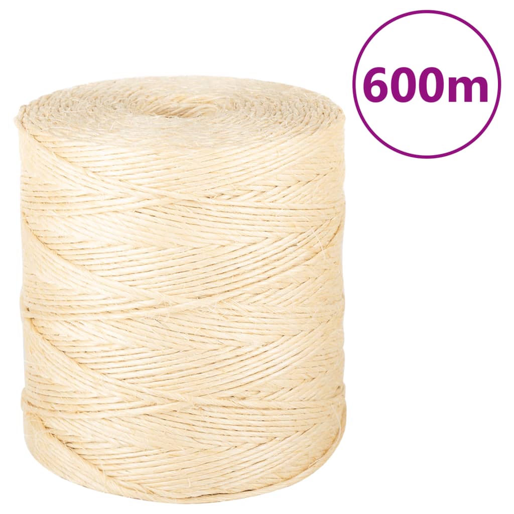vidaXL Rope 2 mm 300 m 100% sisal