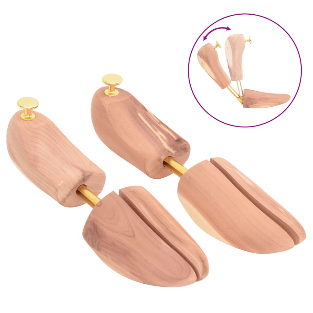 vidaXL Schoenspanner met schoenlepel EU 44-45 massief cederhout