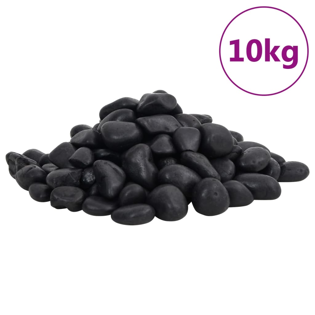 vidaXL Polished Pebbles 2-5 cm 10 kg Black