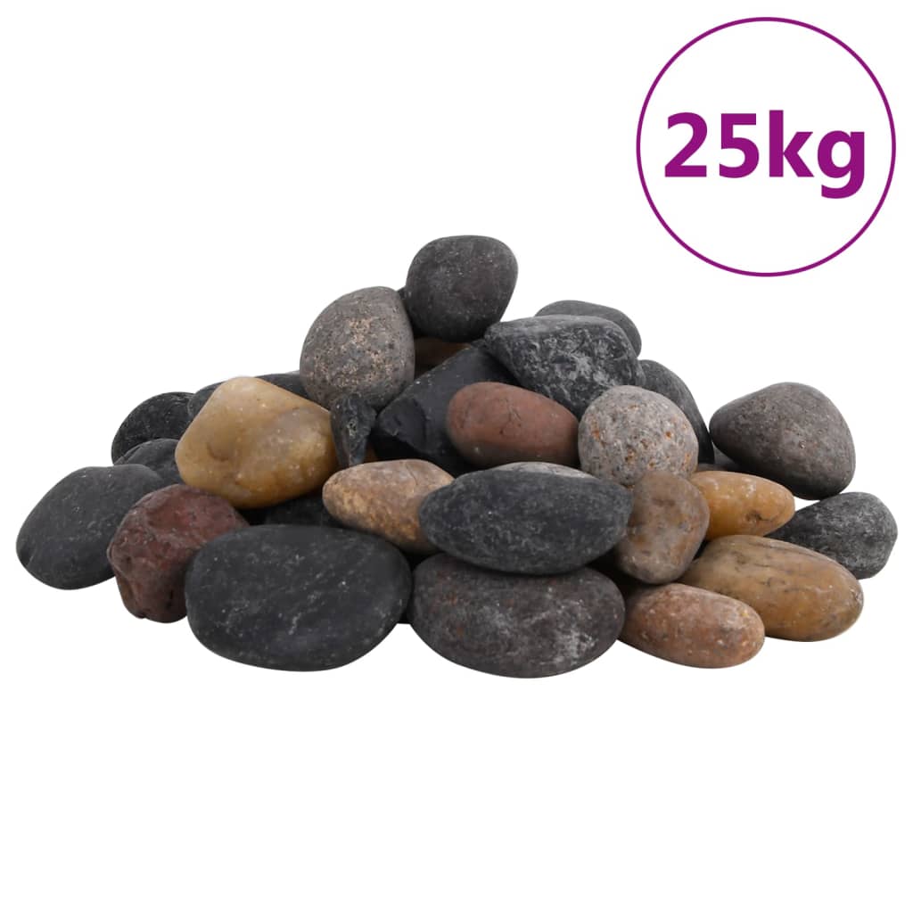 vidaXL Polished Pebbles 2-5 cm 10 kg Multicolor