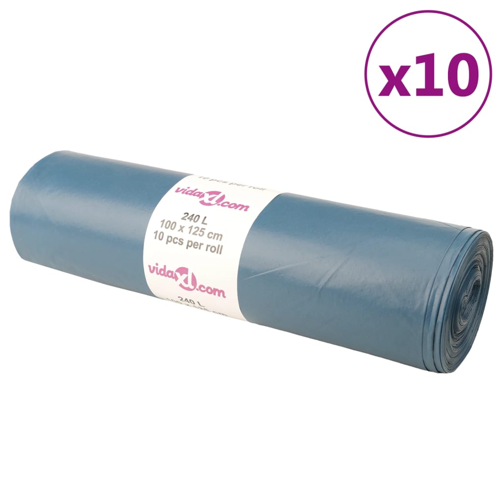 vidaXL Vuilniszakken 100 st 120 l blauw