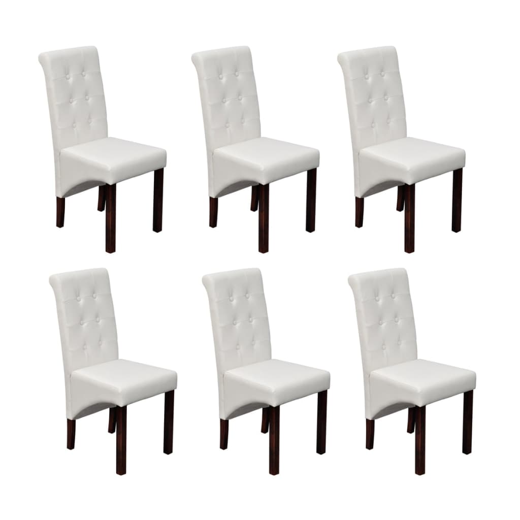 vidaXL Eetkamerstoelen 4 st kunstleer wit