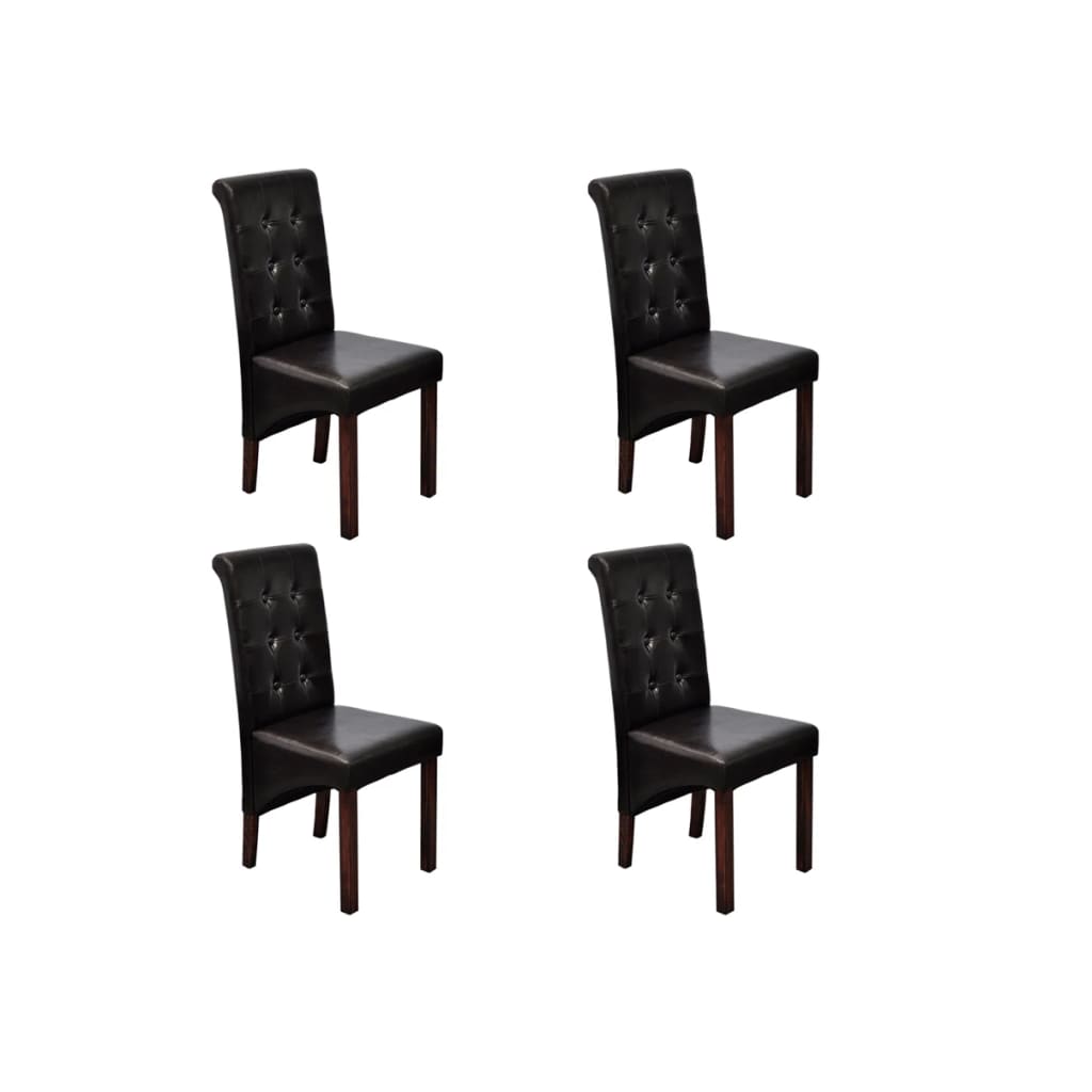 vidaXL Eetkamerstoelen 4 st kunstleer wit