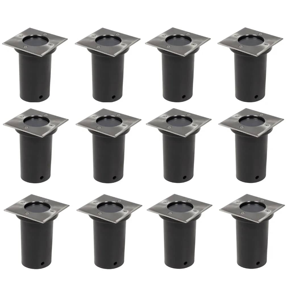 vidaXL Round Outdoor Ground Lights 12 pcs