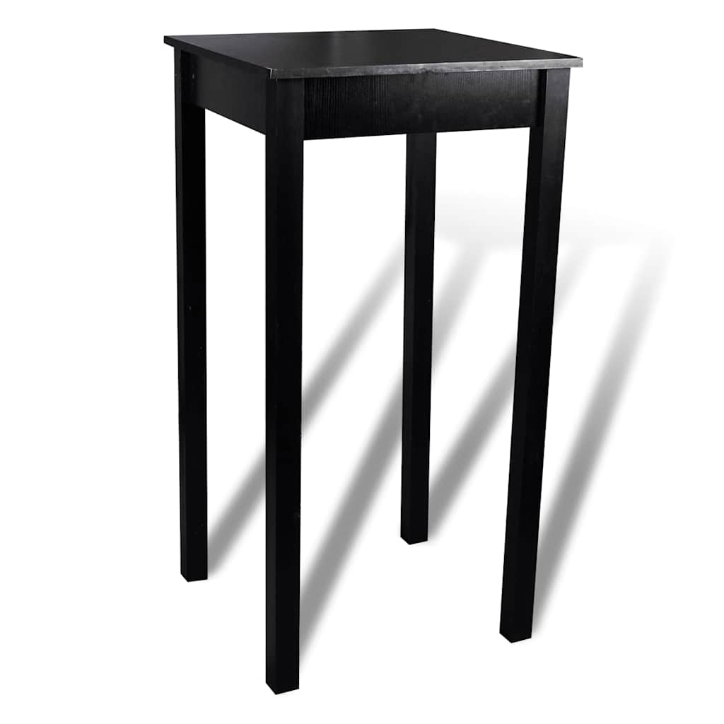 vidaXL Bartafel met 4 barkrukken zwart
