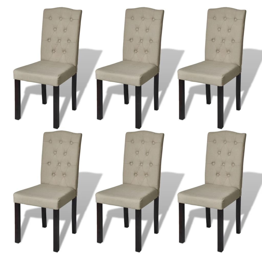 vidaXL Dining Chairs 6 pcs fabric camel