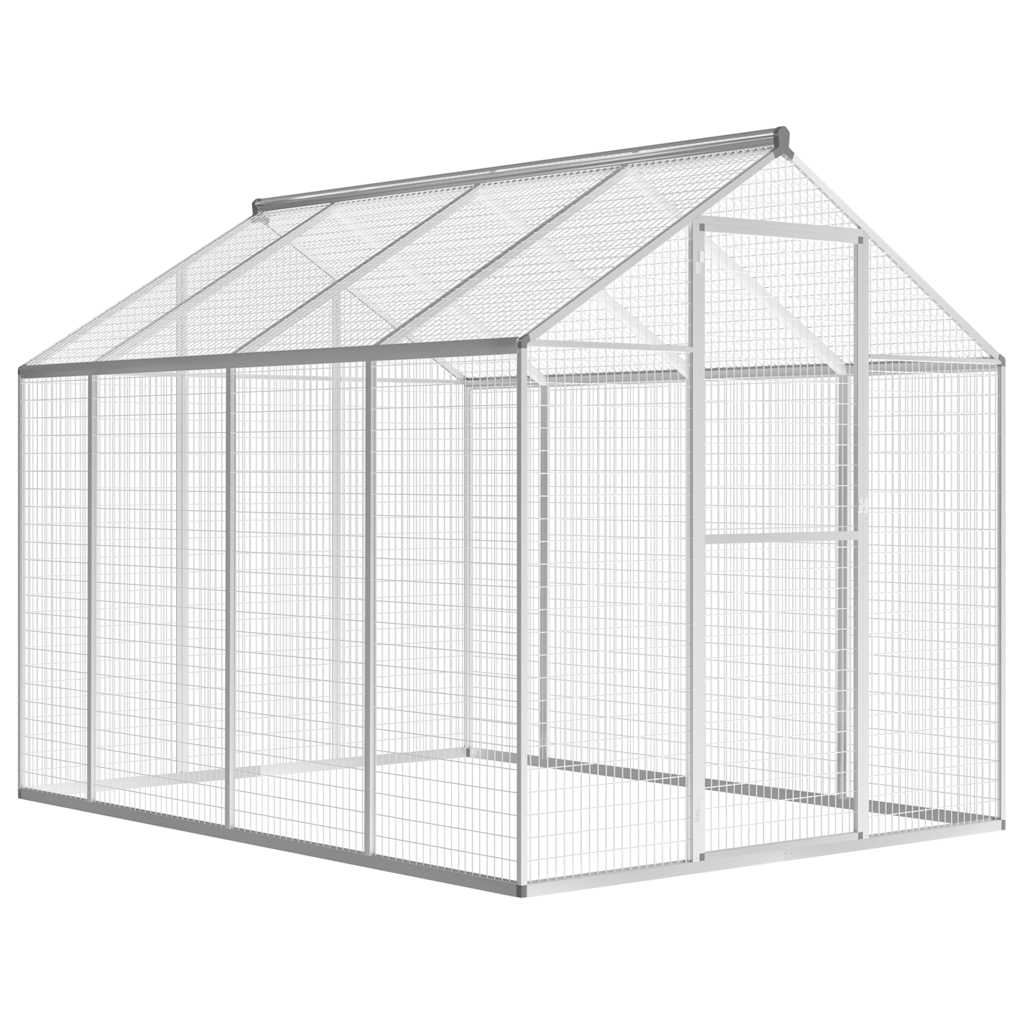 vidaXL Aviary 178x242x192 cm aluminium