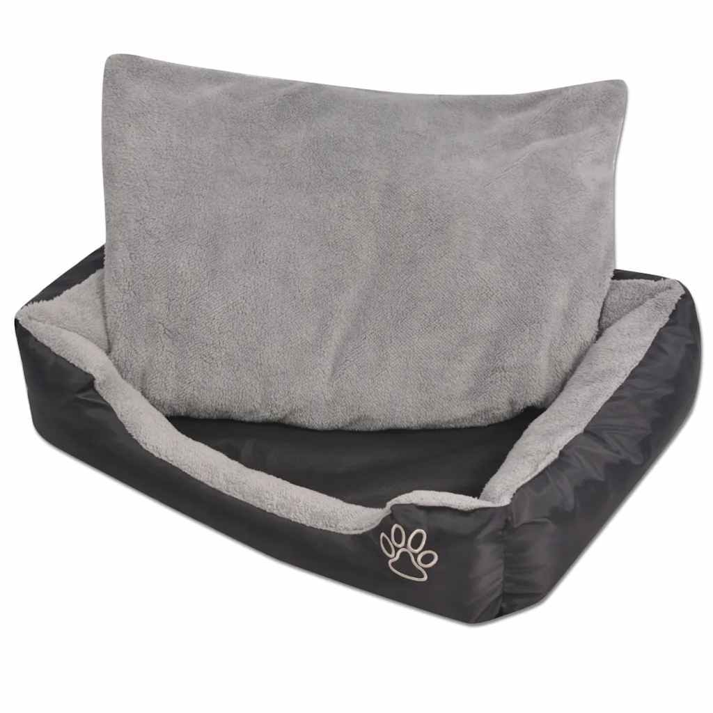 vidaXL Dog Bed with Padded Cushion Size S Grey