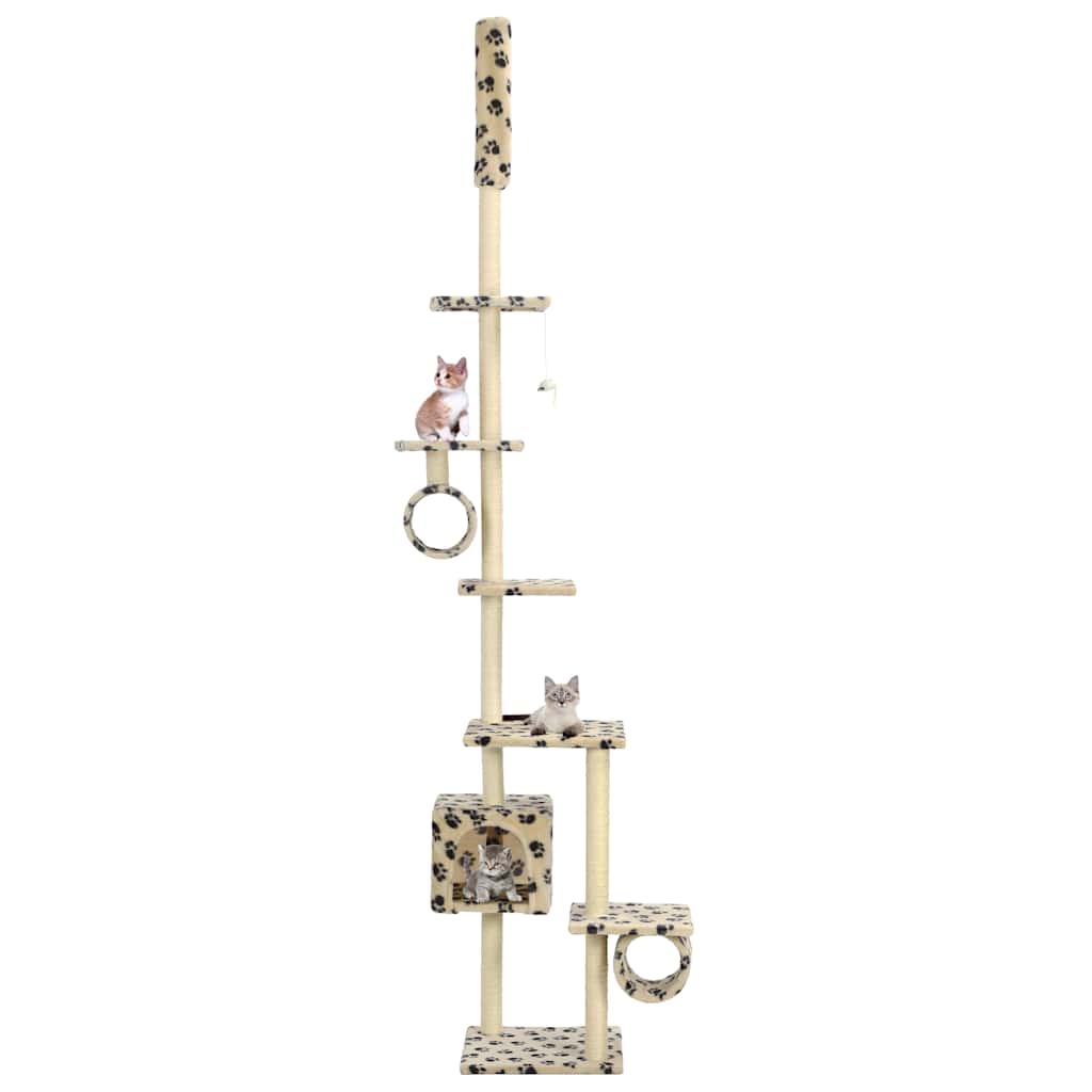 vidaXL Cat Scratching Post with Sisal Scratching Poles 260 cm Grey