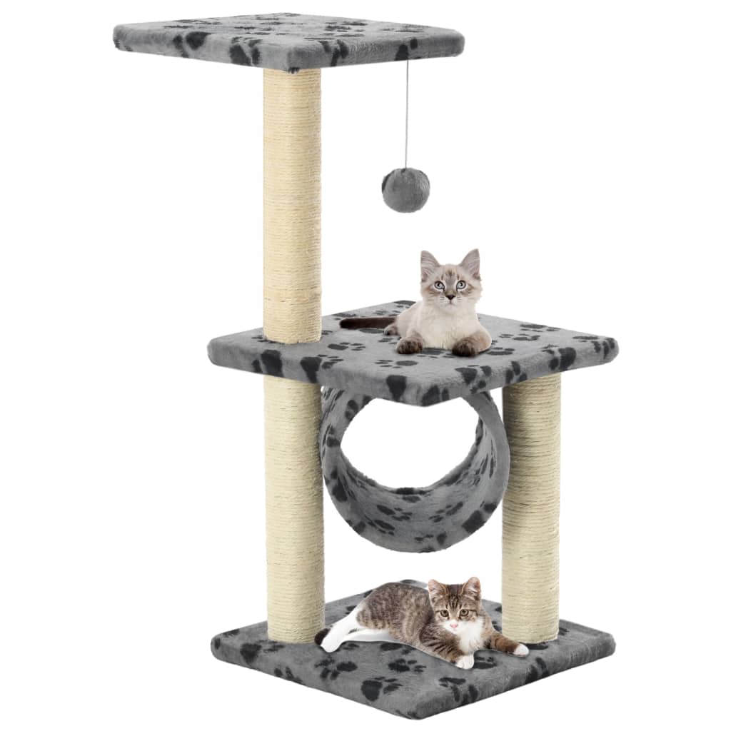 vidaXL Kattenkrabpaal met sisal krabpalen 65 cm grijs