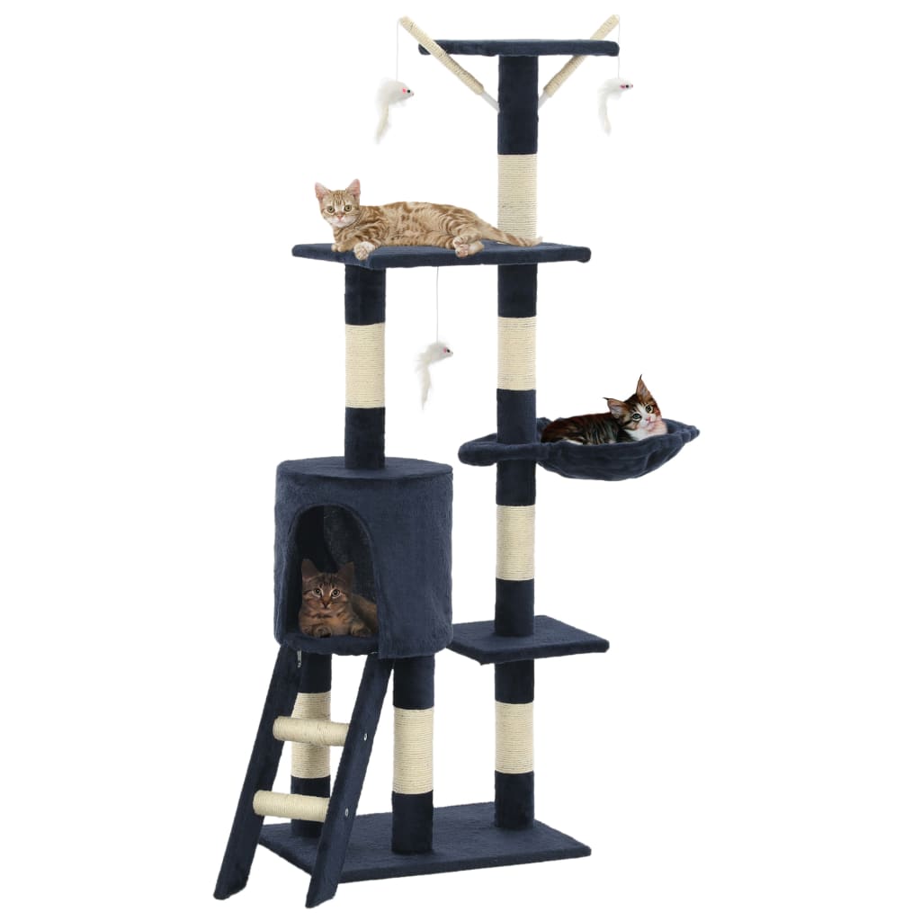 vidaXL Cat Tree with Sisal Scratching Posts 138 cm Grey