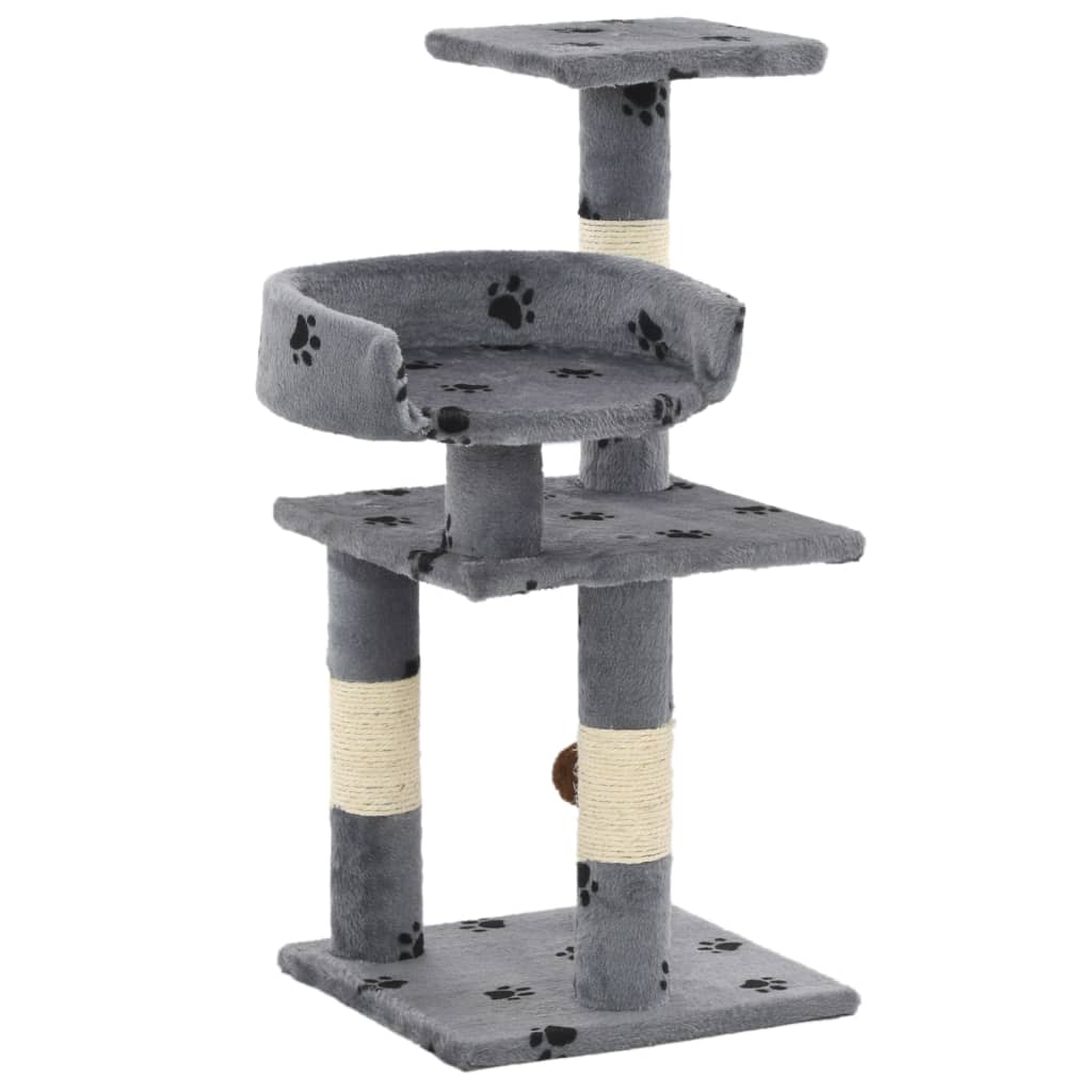vidaXL Cat Scratching Post with Sisal Scratchers 65 cm Grey