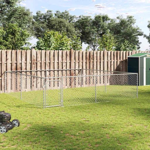 vidaXL Outdoor Dog Kennel 2x2x1 m Galvanized Steel