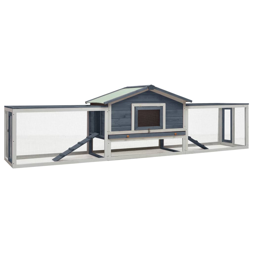vidaXL Konijnenhok 310x70x87 cm massief grenen- en vurenhout