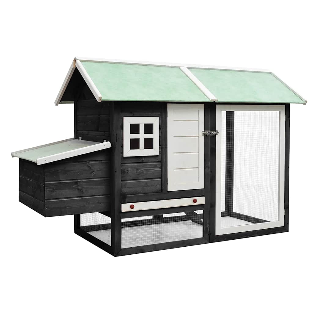 vidaXL Chicken Coop 170x81x110 cm Solid Pine and Fir Wood