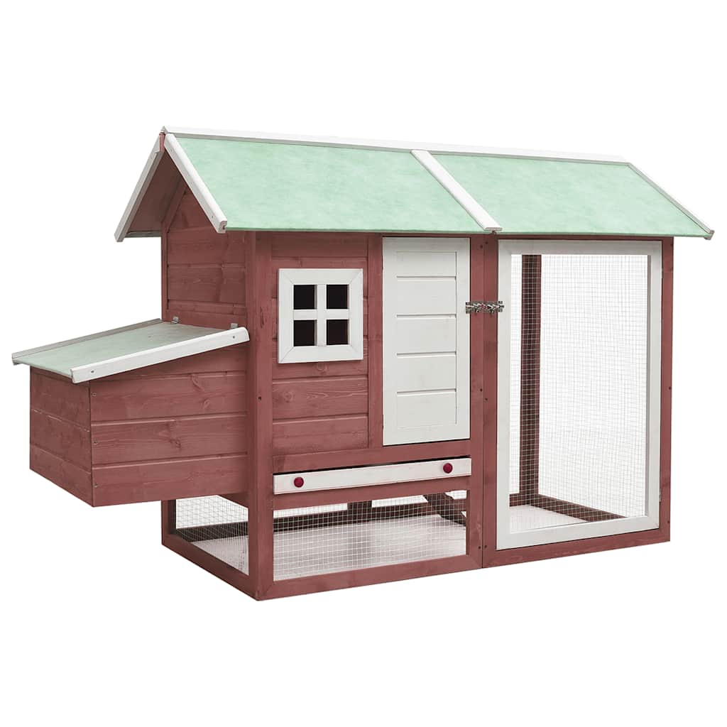 vidaXL Chicken Coop 170x81x110 cm Solid Pine and Fir Wood