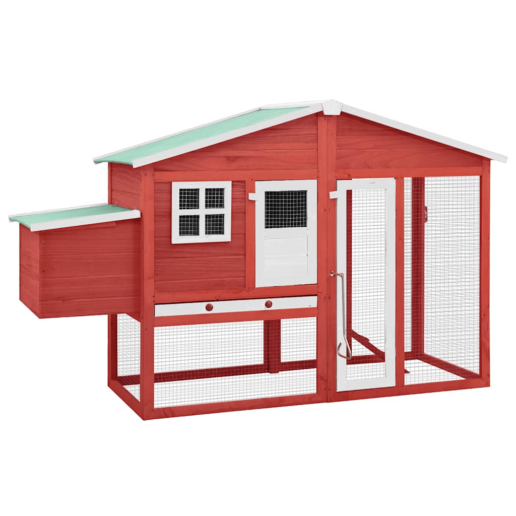 vidaXL Chicken Coop with Nest Box Solid Pinewood