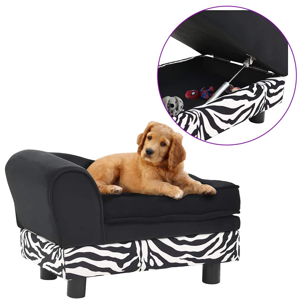 vidaXL Dog Sofa 57x34x36 cm plush black
