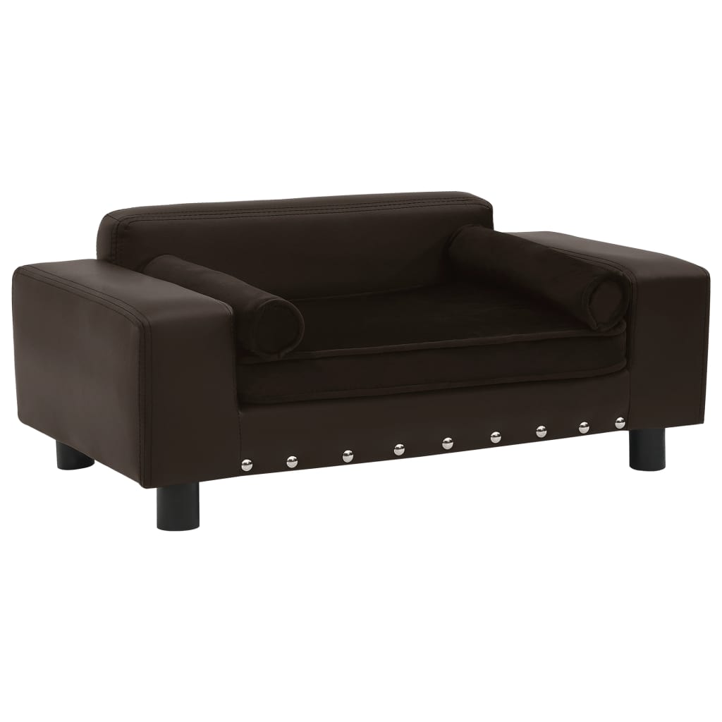 vidaXL Dog sofa 81x43x31 cm plush and artificial leather grey