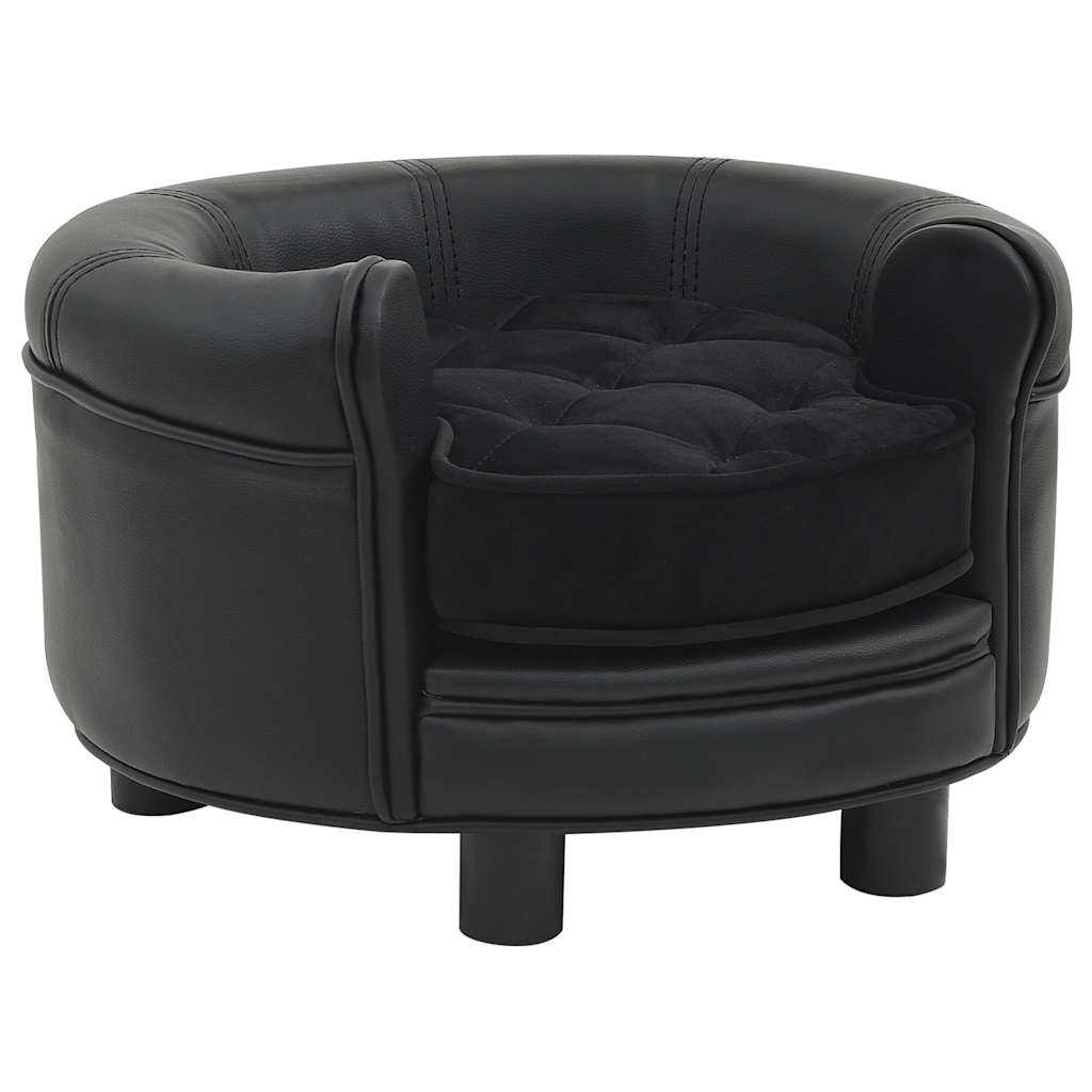 vidaXL Dog Sofa 48x48x32 cm Plush and Faux Leather Grey