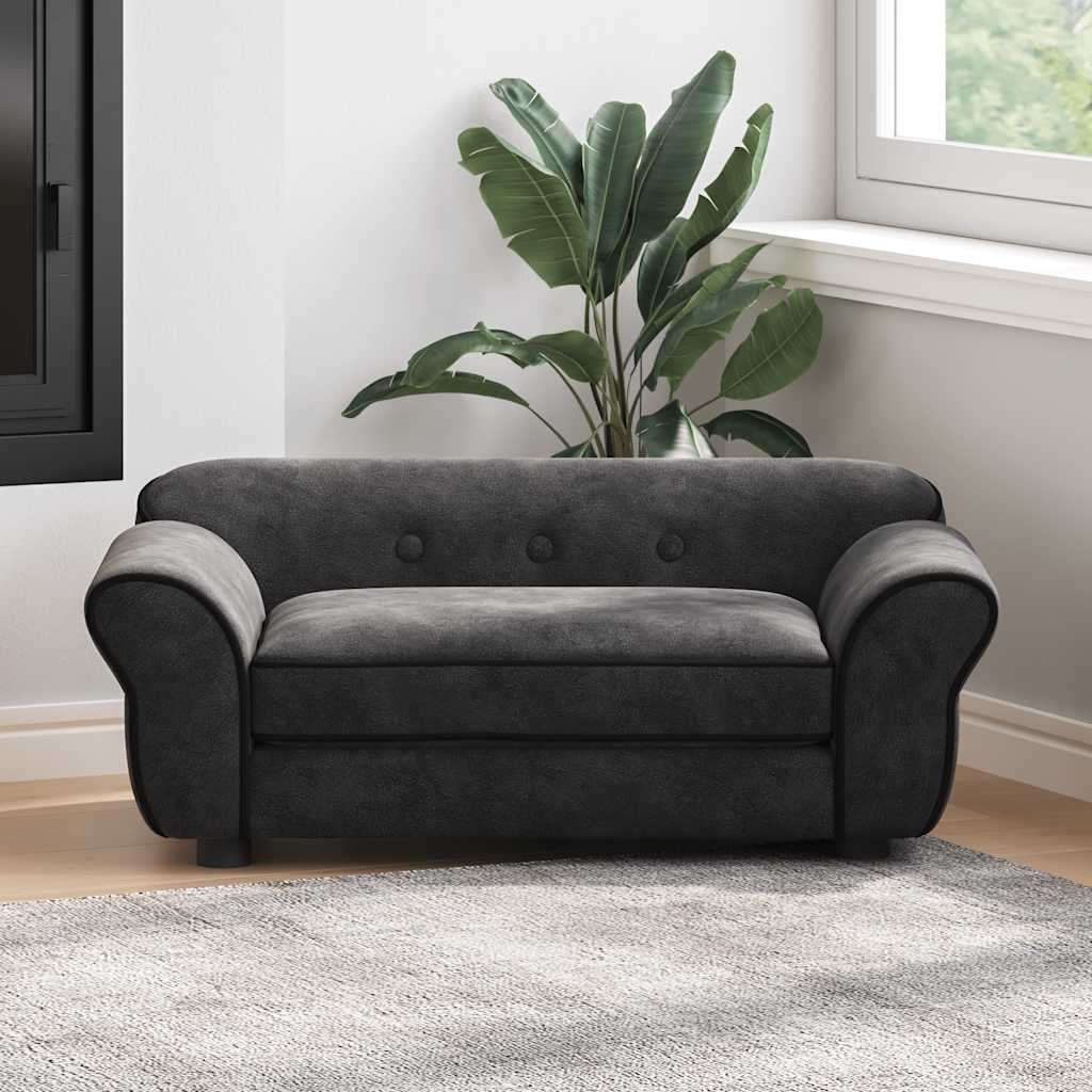 vidaXL Dog Sofa 72x45x30 cm Plush Black