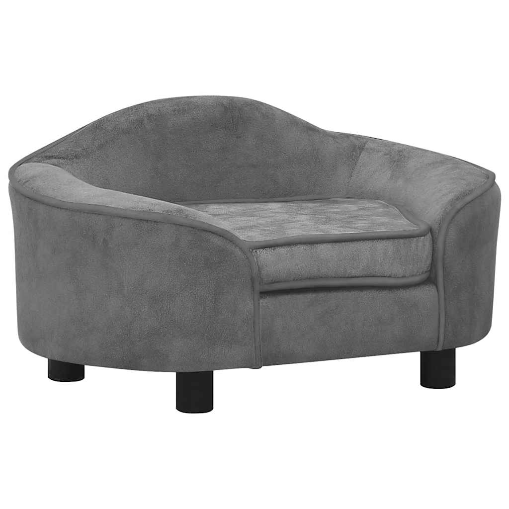 vidaXL Dog Sofa 67x47x36 cm Plush Black