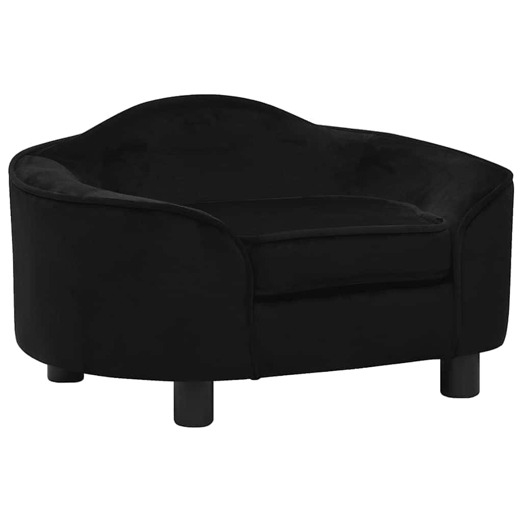 vidaXL Dog Sofa 67x47x36 cm Plush Black