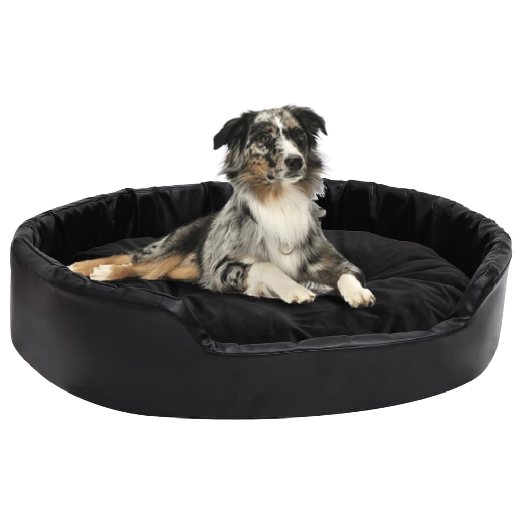 vidaXL Hondenmand 69x59x19 cm peluche et artisanat noir et gris