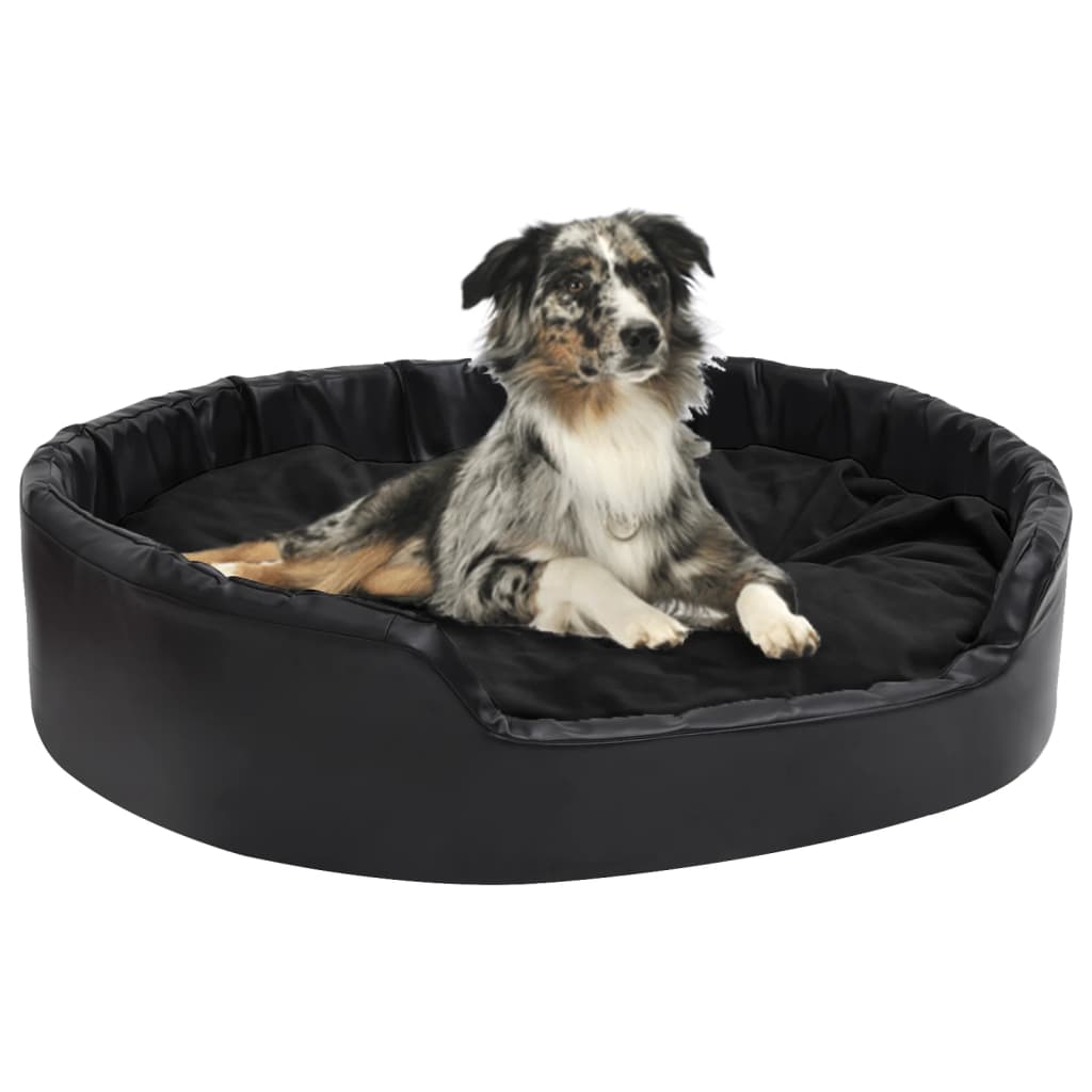 vidaXL Hondenmand 69x59x19 cm peluche et artisanat noir et gris