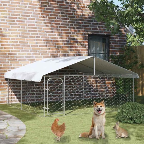 vidaXL Outdoor Dog Kennel with Roof 100x100x150 cm