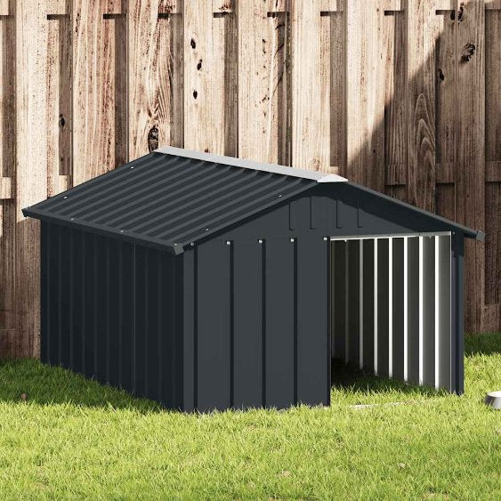 vidaXL Hondenhok 116,5x103x81,5 cm couleur acier inoxydable galvanisé