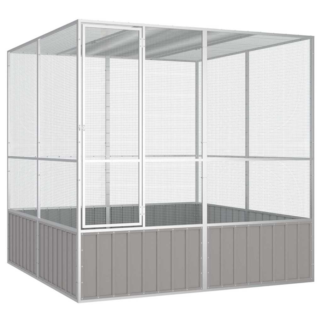 vidaXL Aviary 111x107x211.5 cm galvanized steel anthracite