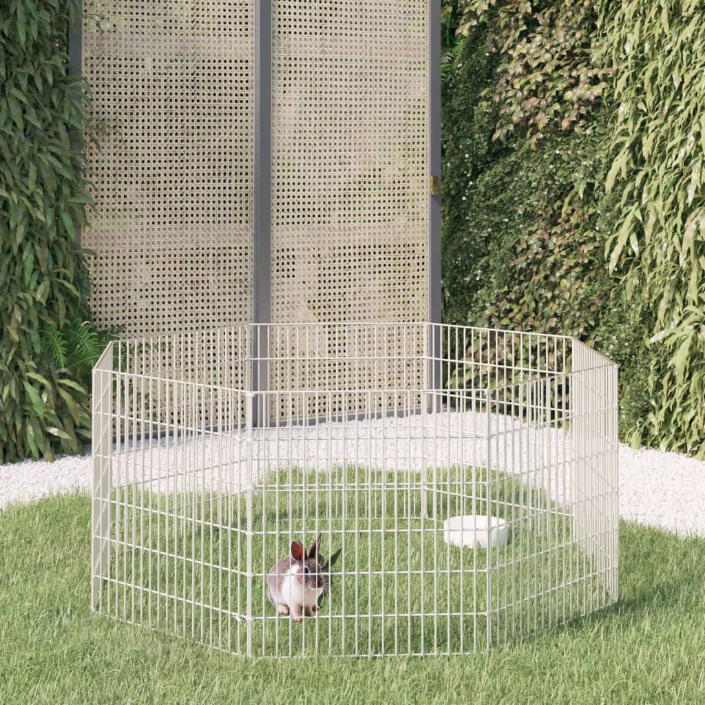 vidaXL Pet Enclosure 6 Panels 54x60 cm Galvanized Iron