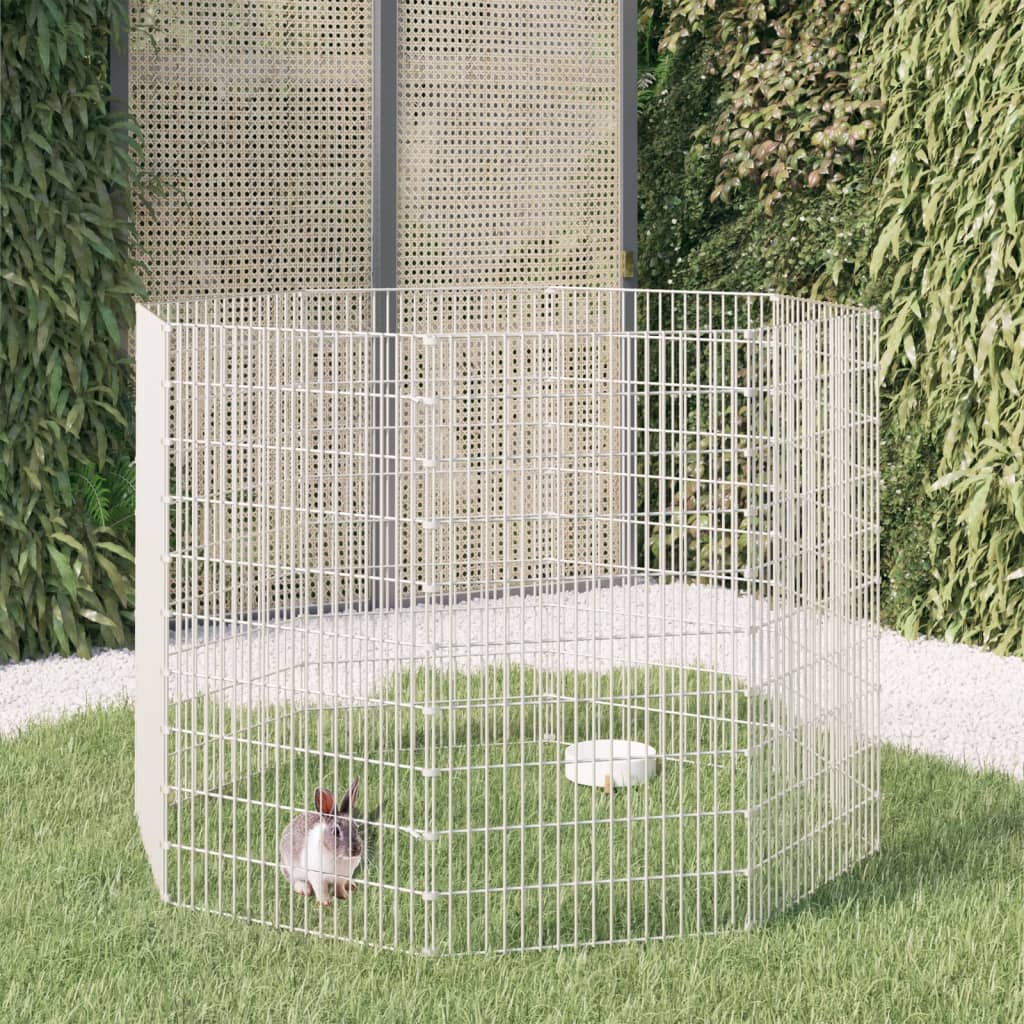vidaXL Pet Enclosure 6 Panels 54x60 cm Galvanized Iron