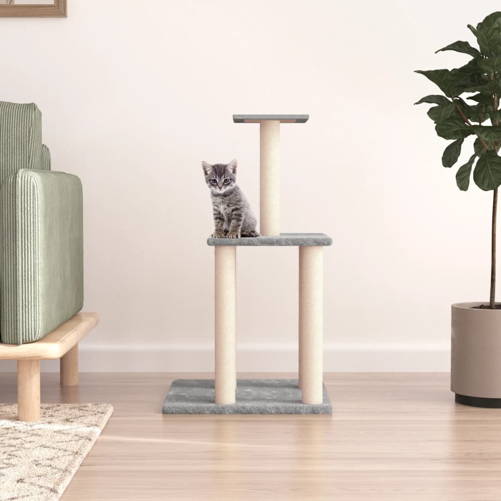 vidaXL Cat Tree with Sisal Scratching Posts 85.5 cm Cream