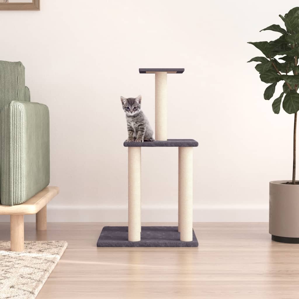vidaXL Cat Tree with Sisal Scratching Posts 85.5 cm Cream