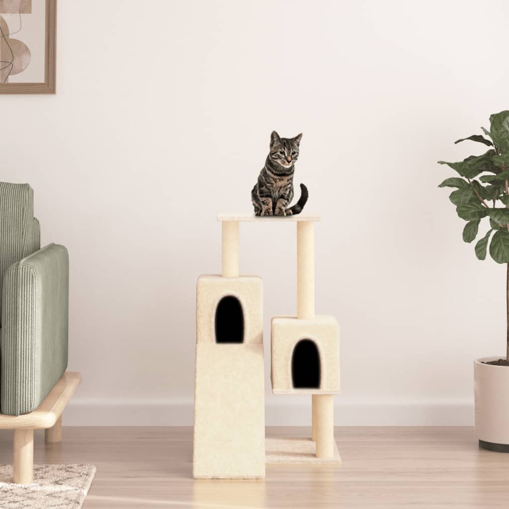 vidaXL Cat Tree with Sisal Scratching Posts 82 cm Cream