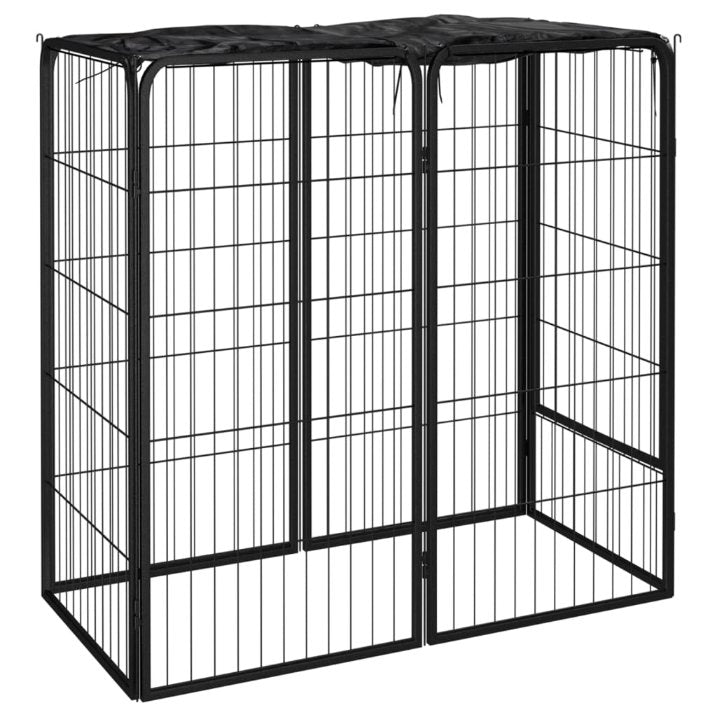 vidaXL Dog Kennel 6 Panels 50 x 100 cm Powder-Coated Steel Black