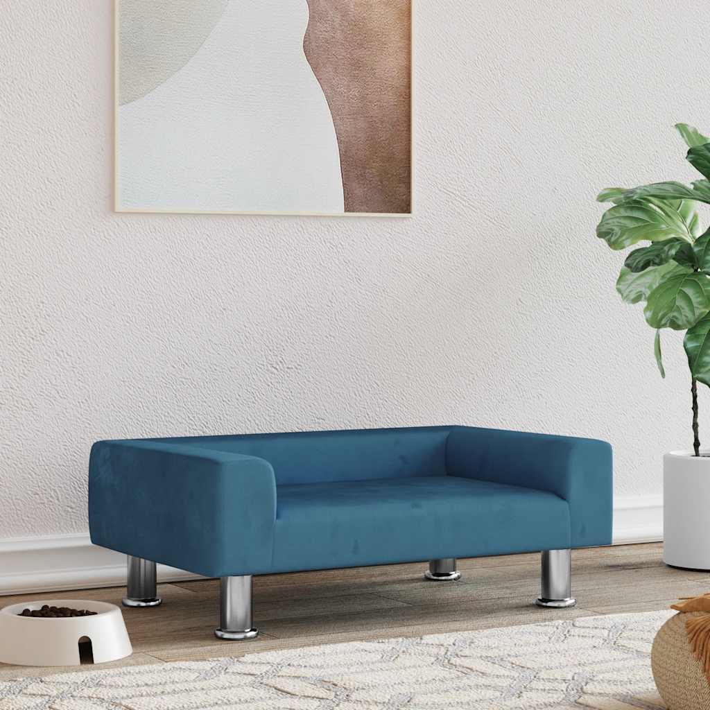 vidaXL Dog Bed 70x45x26.5 cm velvet blue