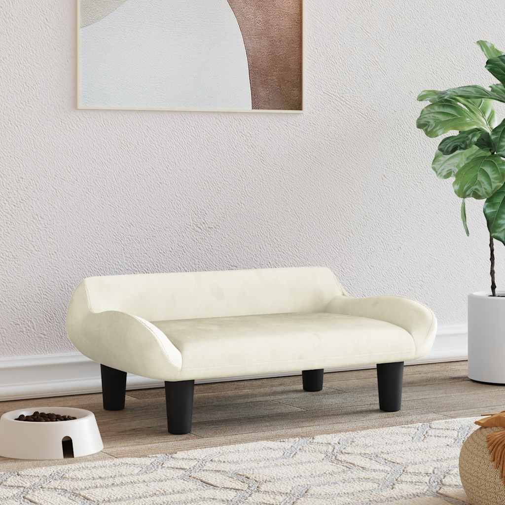 vidaXL Dog Bed 70x40x24 cm fabric cream