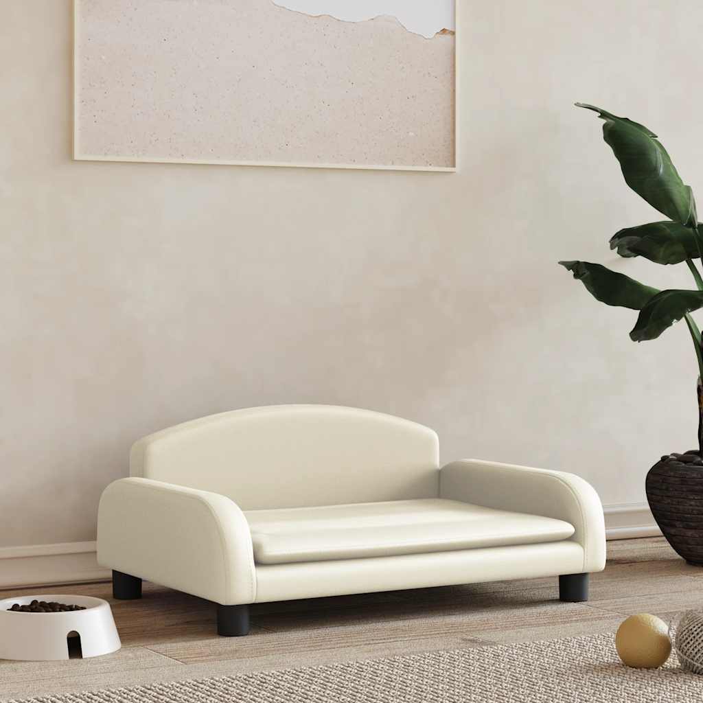 vidaXL Hondenmand 70x45x30 cm stof crèmekleurig