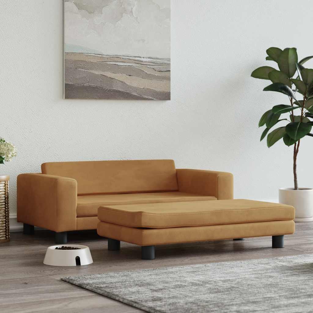 vidaXL Hondenmand met verlengstuk 100x50x30 cm fluweel blauw
