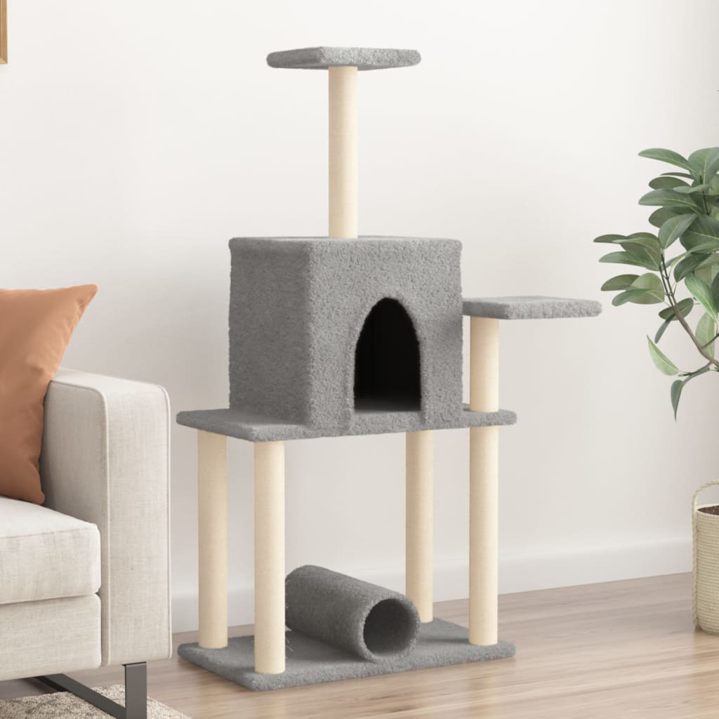 vidaXL Cat tree with sisal scratching posts 122 cm cream